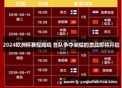 2024欧洲杯赛程揭晓 各队争夺荣耀的激战即将开启